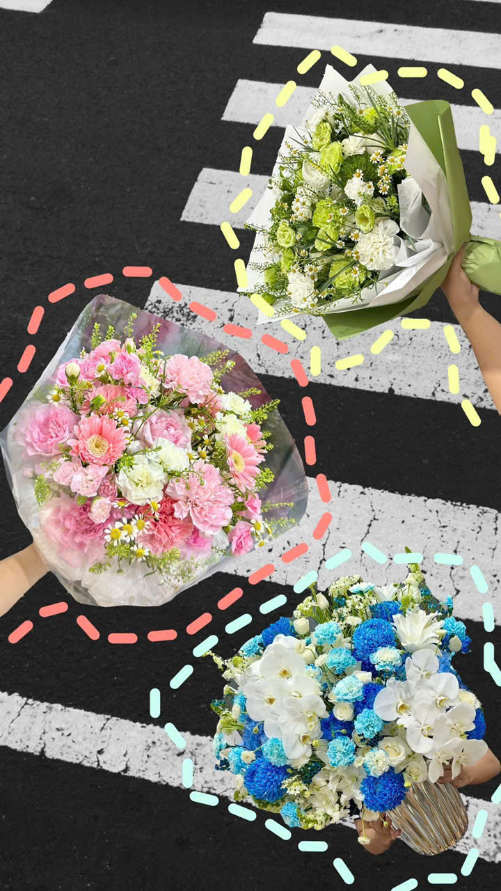 Bó hoa 8/3 tông xanh trắng